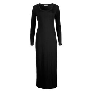 Peruvian Connection Black Andover Dress Long Sleeve Midi Maxi Small NWT